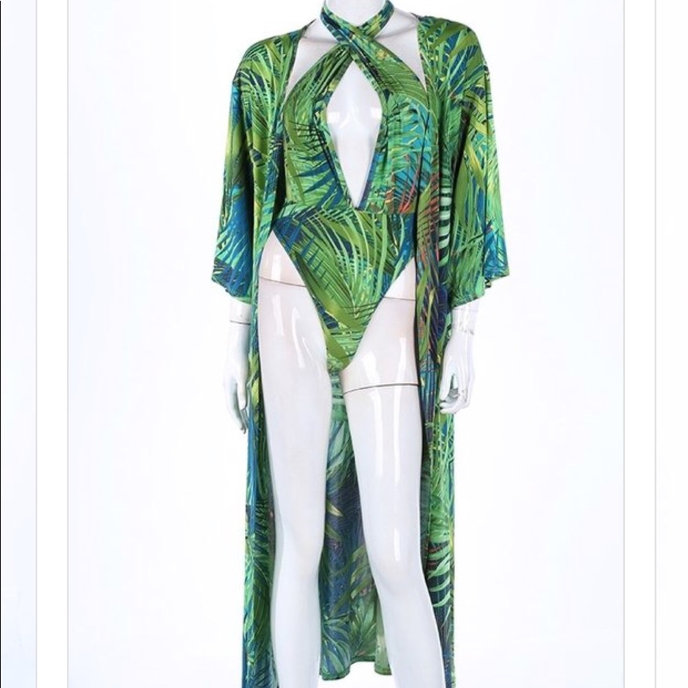 Versace replica Jlo style Swimsuit and kimono set
